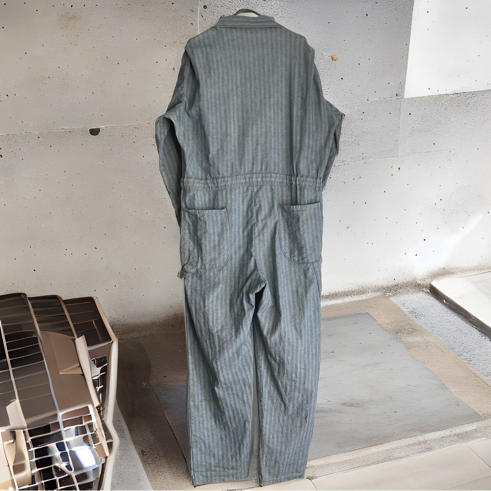 HOST PICK 1960 Railroad Stripe Denim coveralls mechanic workwear jumpsuit 42L - Picture 2 of 16